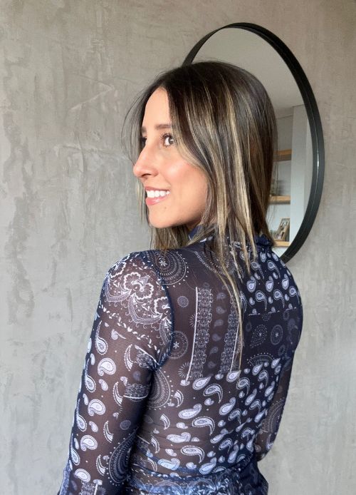 Camibuzo Mesh Pasley Azul Oscuro Magnífica