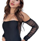 Body cuello bandeja manga larga mesh Negro