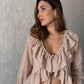 Camisa Nude de boleros anudada al frente Ref. Boho