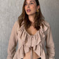 Camisa Nude de boleros anudada al frente Ref. Boho