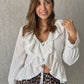 Camisa blanca de boleros anudada al frente Ref. Boho