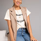 Camel thick knit long vest