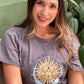 Camiseta básica estampada gris Holística