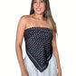 Pañoleta para mujer en seda Polka Dots Negra