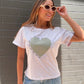 Camiseta básica blanca estampada Amor Amor