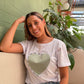 Camiseta básica blanca estampada Amor Amor