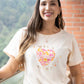 Wild Heart White Printed Basic T-Shirt 