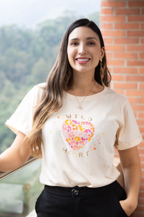 Wild Heart White Printed Basic T-Shirt 