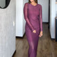 Vestido mesh largo manga larga vino tinto Audaz